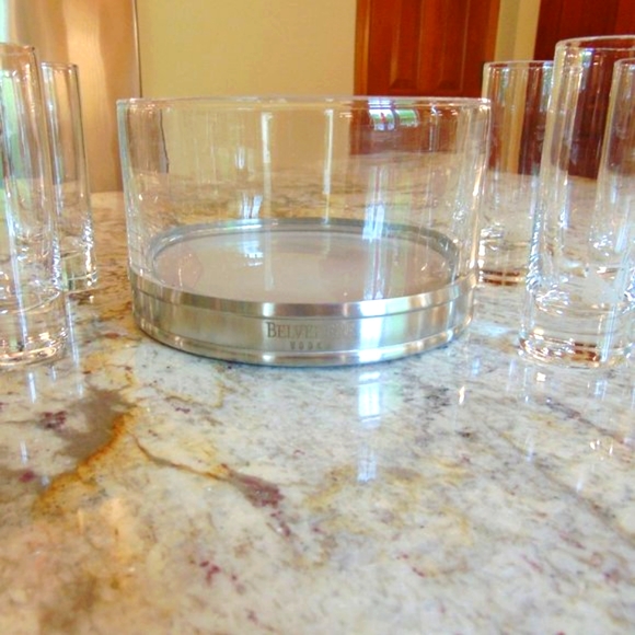 Belvedere Other - NEW Belvedere Crystal Ice Bucket with 6 Shot Glasses